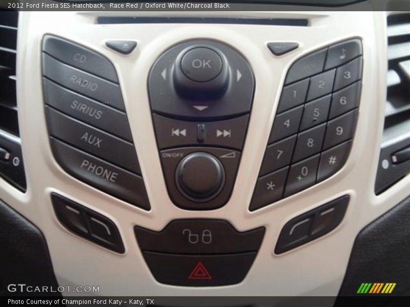 Race Red / Oxford White/Charcoal Black 2012 Ford Fiesta SES Hatchback