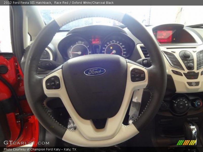Race Red / Oxford White/Charcoal Black 2012 Ford Fiesta SES Hatchback