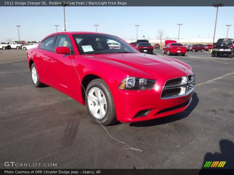 Redline 3-Coat Pearl / Black/Light Frost Beige 2012 Dodge Charger SE