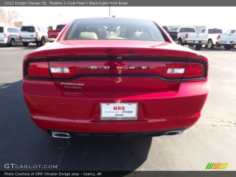 Redline 3-Coat Pearl / Black/Light Frost Beige 2012 Dodge Charger SE
