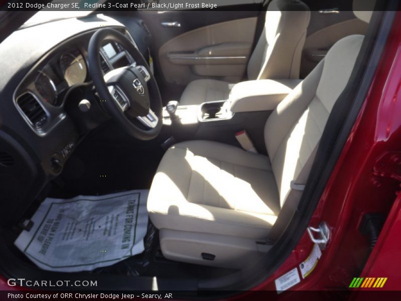 Redline 3-Coat Pearl / Black/Light Frost Beige 2012 Dodge Charger SE