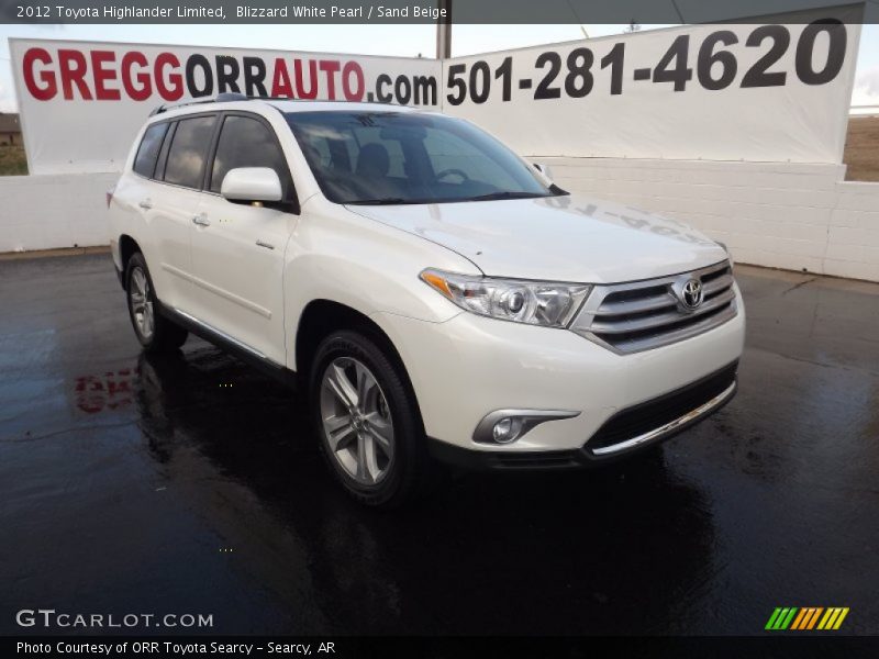 Blizzard White Pearl / Sand Beige 2012 Toyota Highlander Limited