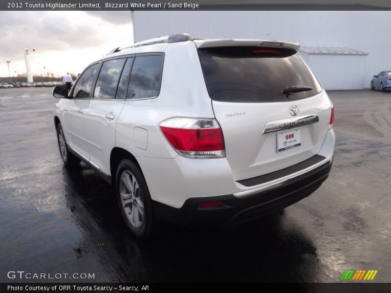 Blizzard White Pearl / Sand Beige 2012 Toyota Highlander Limited