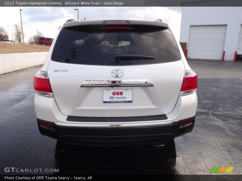 Blizzard White Pearl / Sand Beige 2012 Toyota Highlander Limited