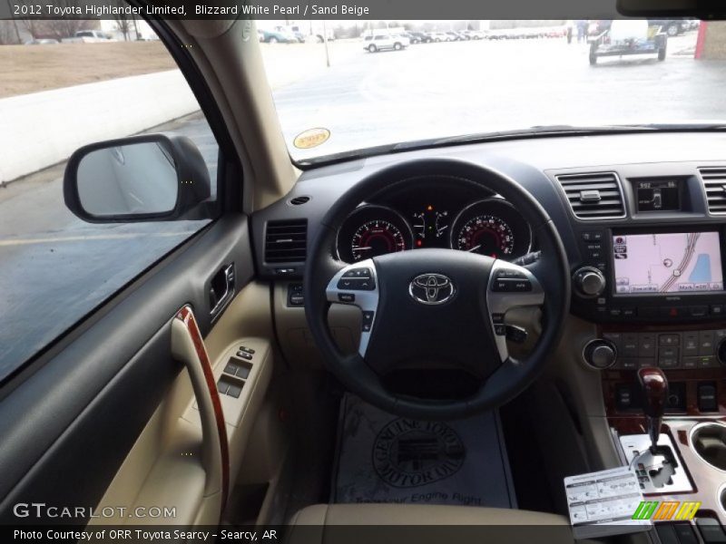 Blizzard White Pearl / Sand Beige 2012 Toyota Highlander Limited