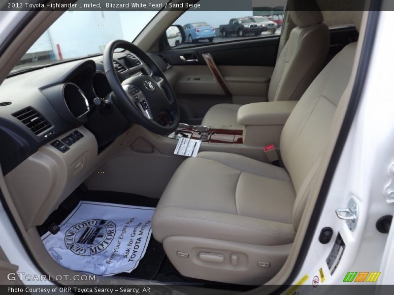 Blizzard White Pearl / Sand Beige 2012 Toyota Highlander Limited
