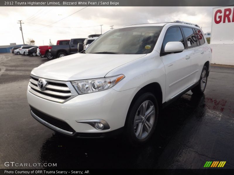 Blizzard White Pearl / Sand Beige 2012 Toyota Highlander Limited