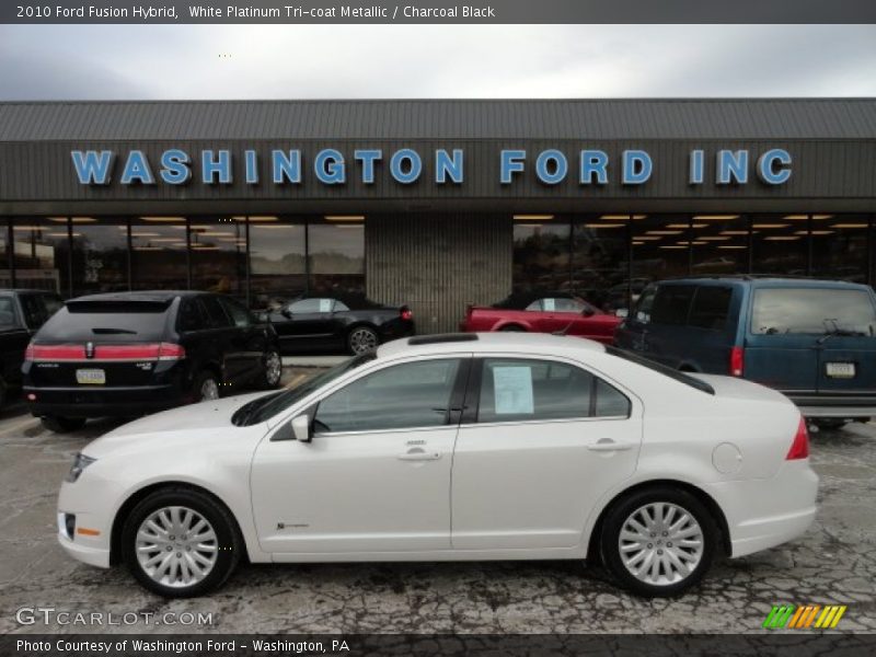 White Platinum Tri-coat Metallic / Charcoal Black 2010 Ford Fusion Hybrid