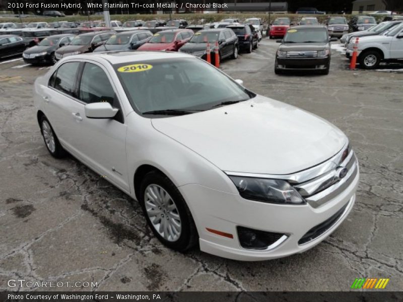 White Platinum Tri-coat Metallic / Charcoal Black 2010 Ford Fusion Hybrid