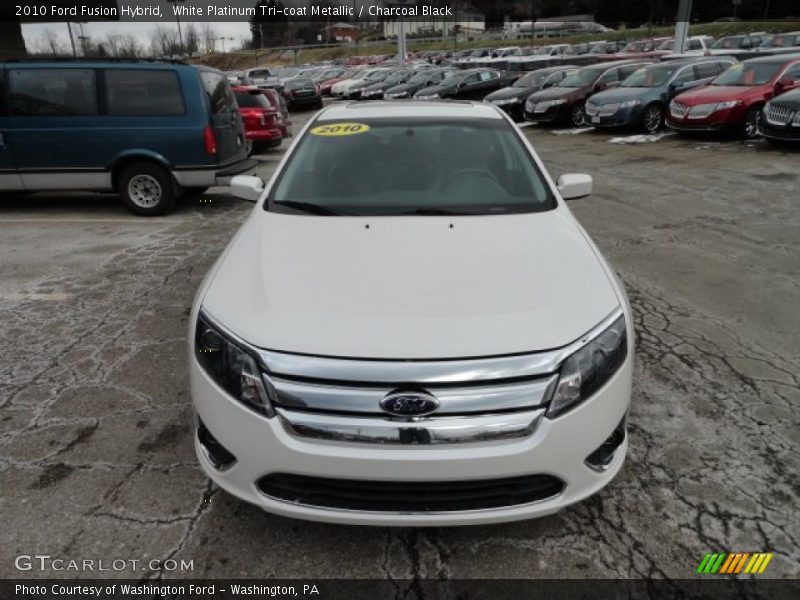 White Platinum Tri-coat Metallic / Charcoal Black 2010 Ford Fusion Hybrid