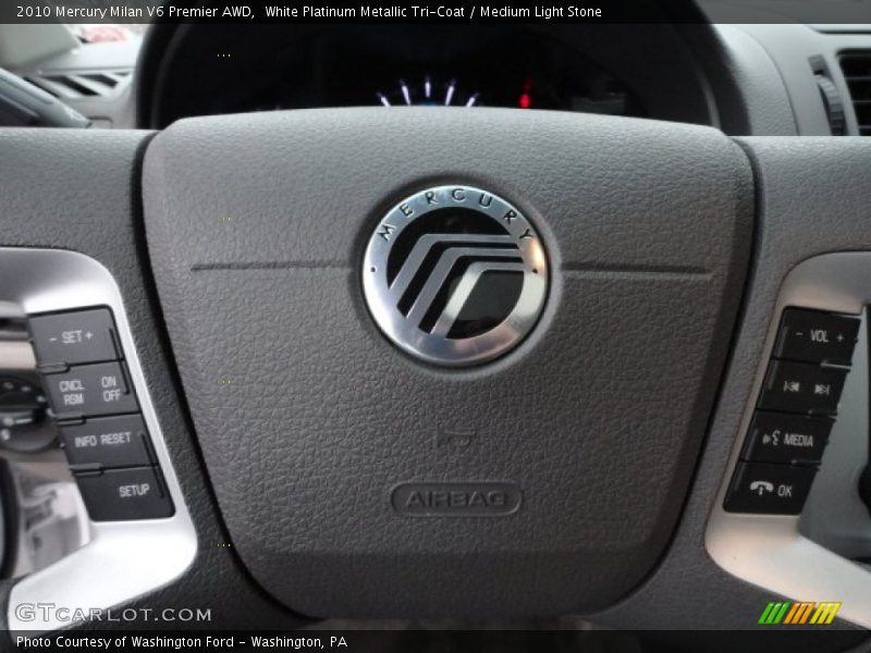 White Platinum Metallic Tri-Coat / Medium Light Stone 2010 Mercury Milan V6 Premier AWD
