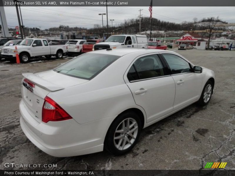 White Platinum Tri-coat Metallic / Camel 2010 Ford Fusion SEL V6 AWD