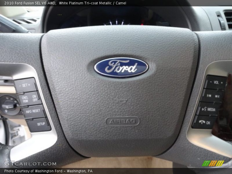 White Platinum Tri-coat Metallic / Camel 2010 Ford Fusion SEL V6 AWD