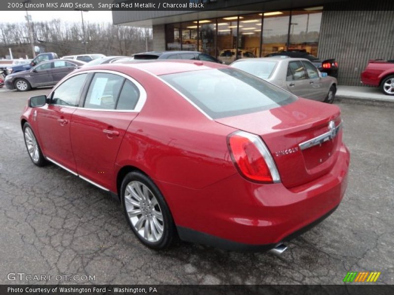 Sangria Red Metallic / Charcoal Black 2009 Lincoln MKS AWD Sedan
