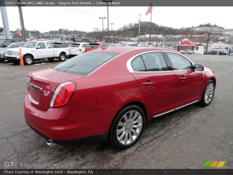 Sangria Red Metallic / Charcoal Black 2009 Lincoln MKS AWD Sedan