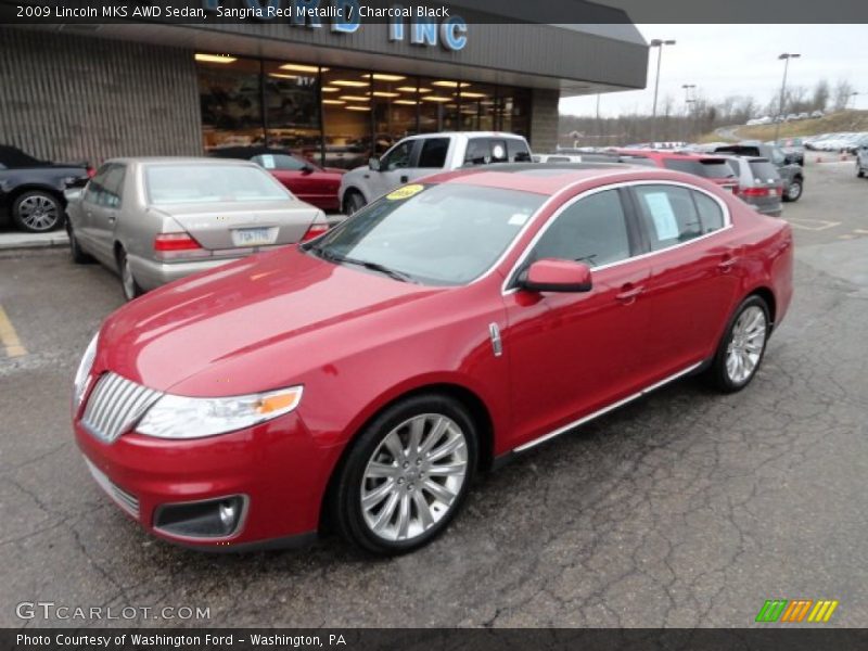 Sangria Red Metallic / Charcoal Black 2009 Lincoln MKS AWD Sedan