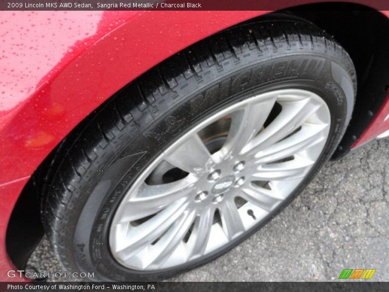 Sangria Red Metallic / Charcoal Black 2009 Lincoln MKS AWD Sedan