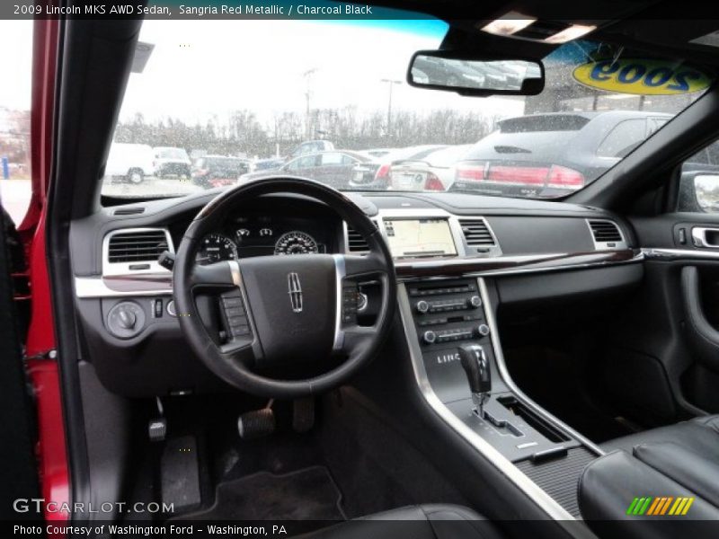 Sangria Red Metallic / Charcoal Black 2009 Lincoln MKS AWD Sedan