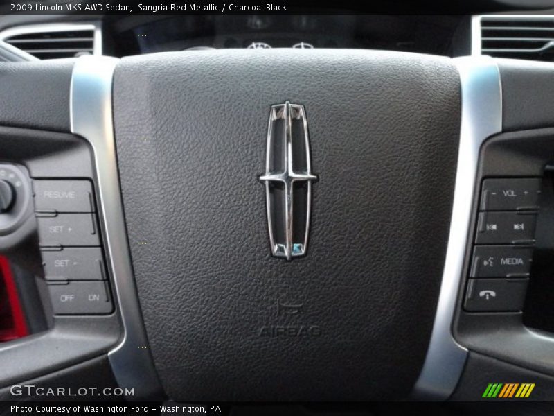 Sangria Red Metallic / Charcoal Black 2009 Lincoln MKS AWD Sedan