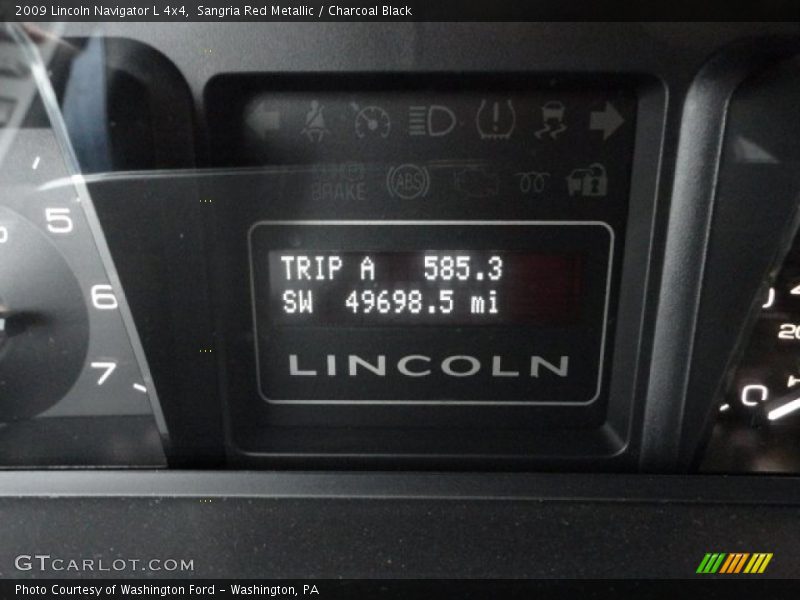 Sangria Red Metallic / Charcoal Black 2009 Lincoln Navigator L 4x4