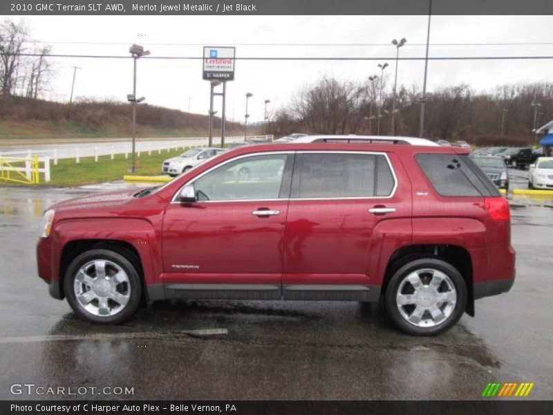 Merlot Jewel Metallic / Jet Black 2010 GMC Terrain SLT AWD