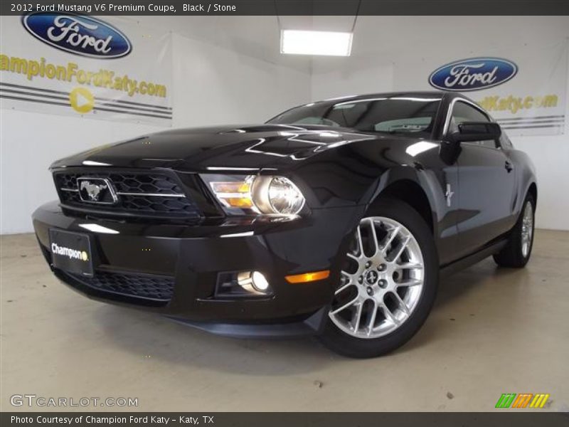 Black / Stone 2012 Ford Mustang V6 Premium Coupe