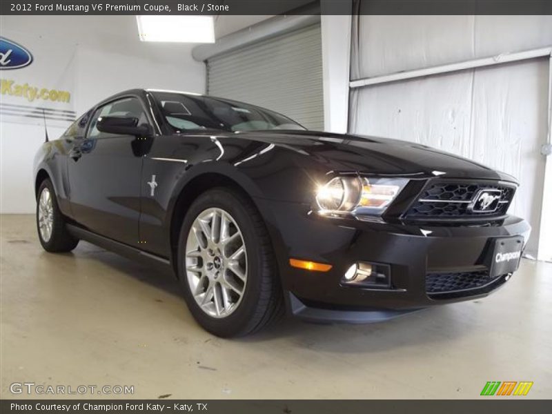 Black / Stone 2012 Ford Mustang V6 Premium Coupe