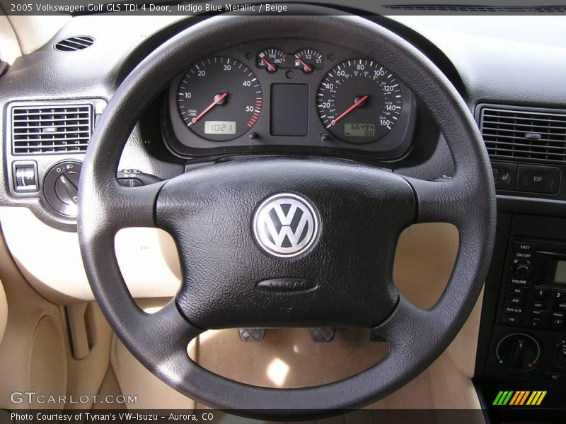 Indigo Blue Metallic / Beige 2005 Volkswagen Golf GLS TDI 4 Door