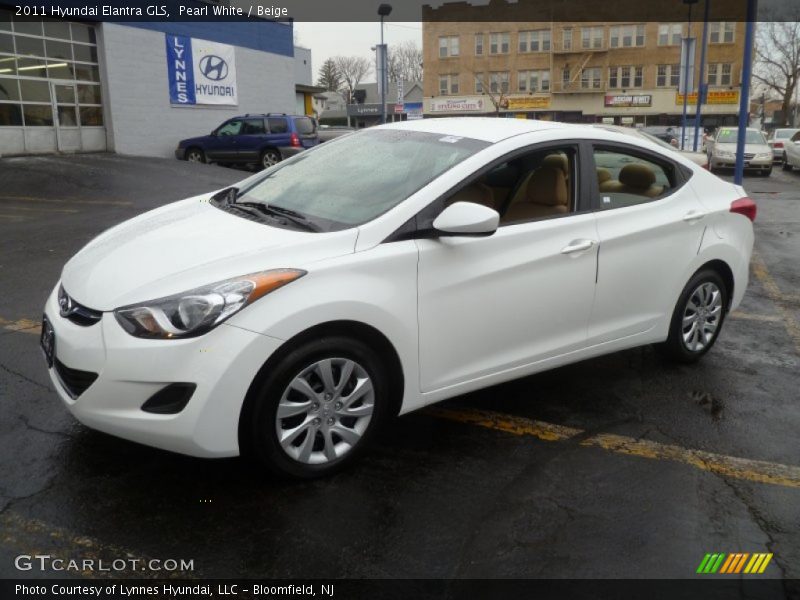 Pearl White / Beige 2011 Hyundai Elantra GLS