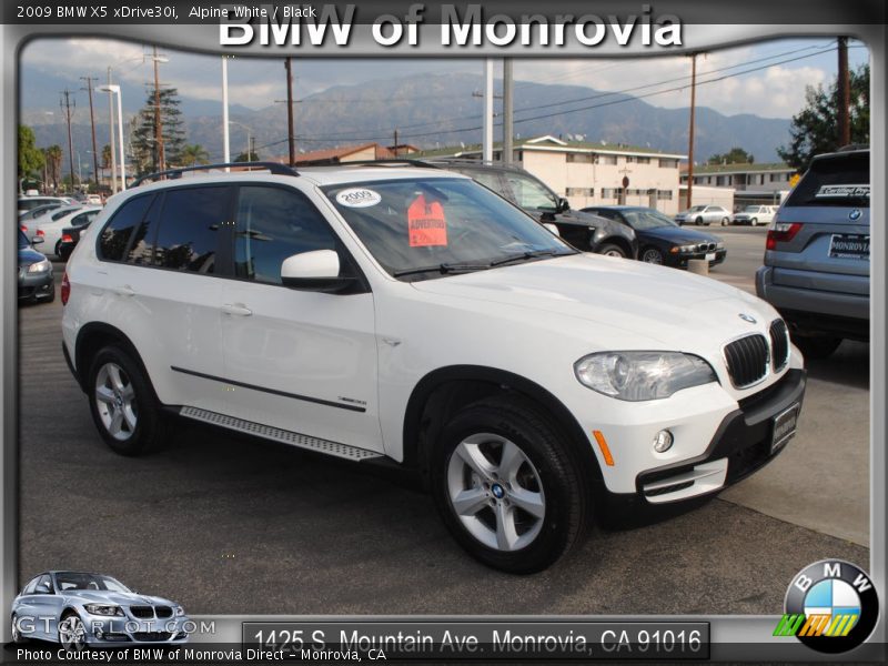 Alpine White / Black 2009 BMW X5 xDrive30i