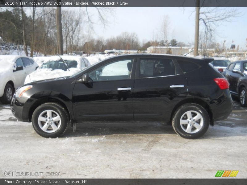 Wicked Black / Gray 2010 Nissan Rogue S AWD 360 Value Package