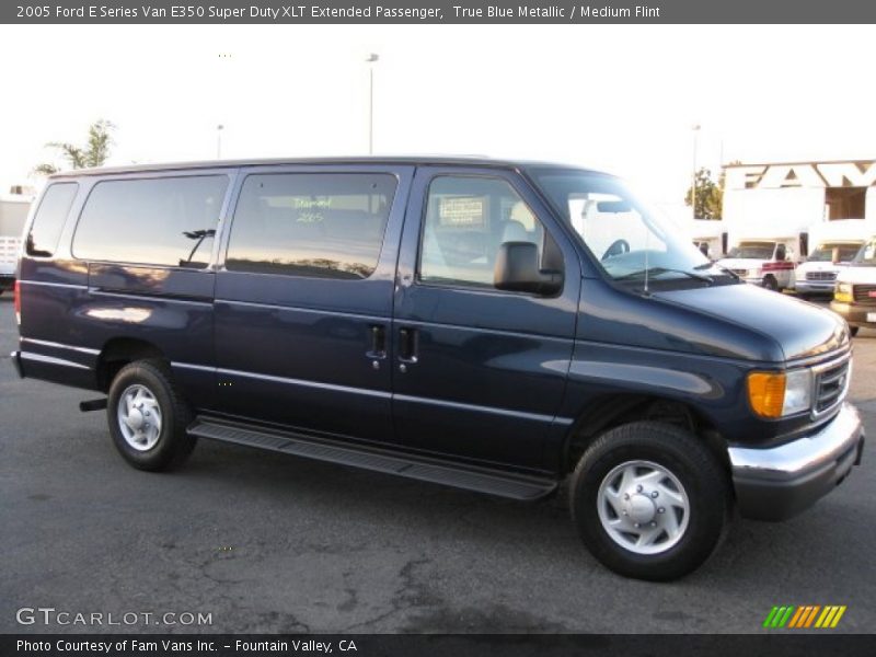 True Blue Metallic / Medium Flint 2005 Ford E Series Van E350 Super Duty XLT Extended Passenger