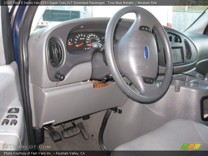 True Blue Metallic / Medium Flint 2005 Ford E Series Van E350 Super Duty XLT Extended Passenger