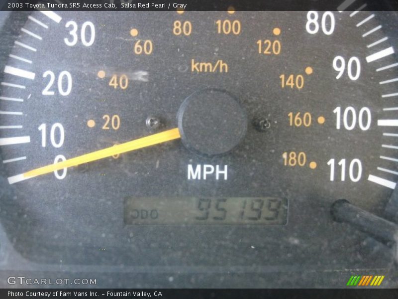 Salsa Red Pearl / Gray 2003 Toyota Tundra SR5 Access Cab