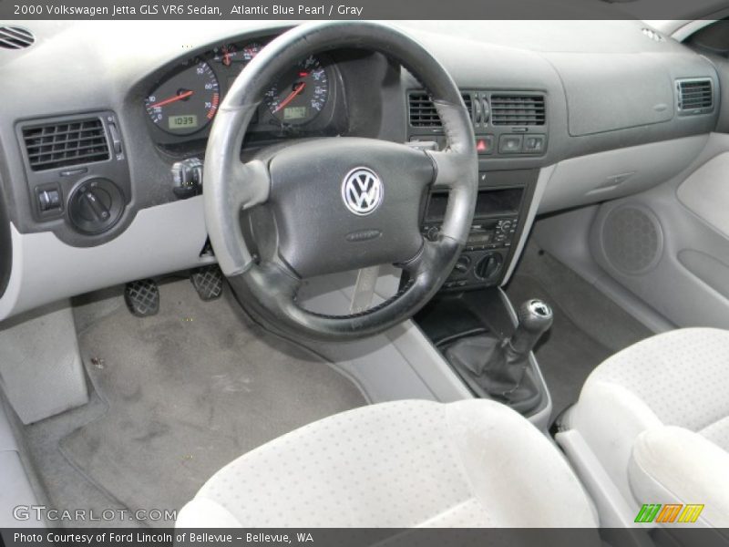 Atlantic Blue Pearl / Gray 2000 Volkswagen Jetta GLS VR6 Sedan