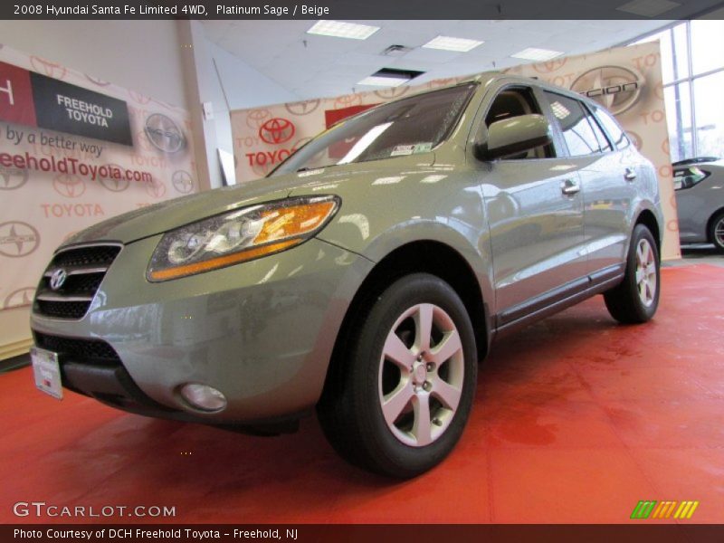 Platinum Sage / Beige 2008 Hyundai Santa Fe Limited 4WD