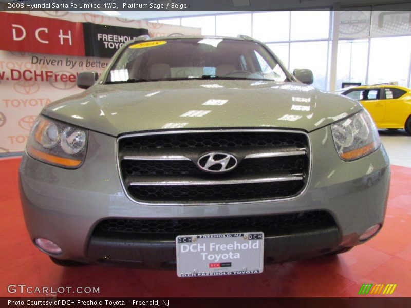 Platinum Sage / Beige 2008 Hyundai Santa Fe Limited 4WD