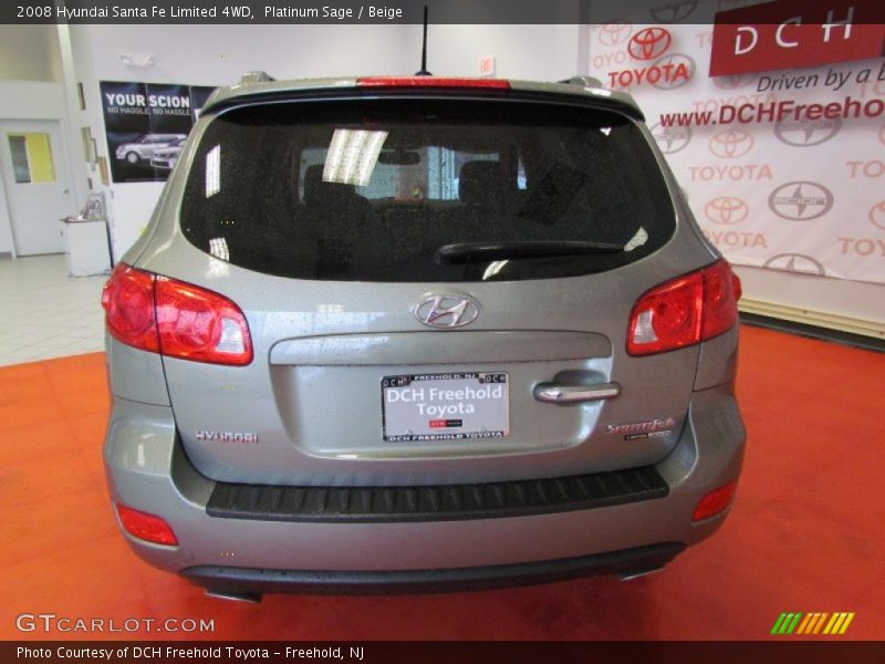 Platinum Sage / Beige 2008 Hyundai Santa Fe Limited 4WD