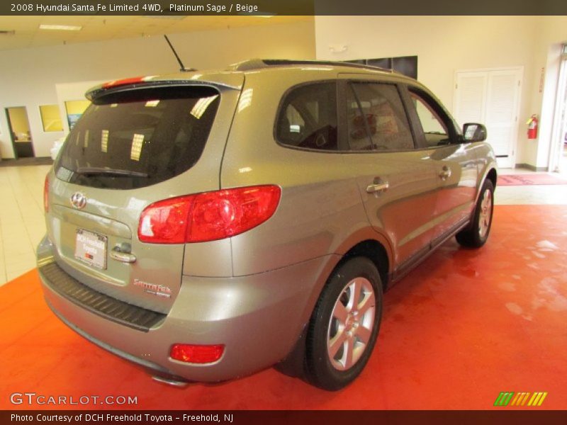 Platinum Sage / Beige 2008 Hyundai Santa Fe Limited 4WD