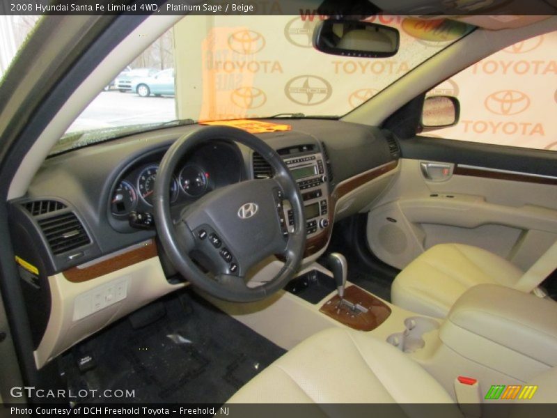 Platinum Sage / Beige 2008 Hyundai Santa Fe Limited 4WD