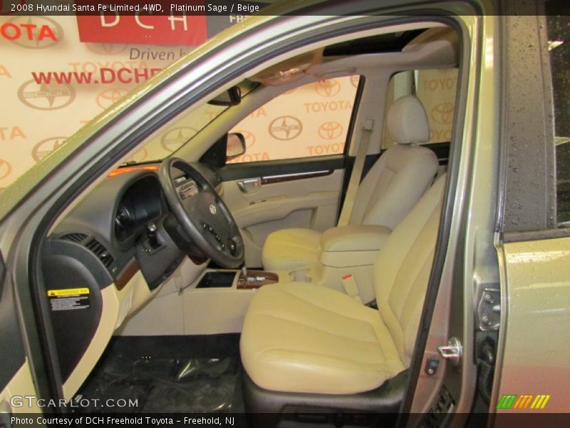 Platinum Sage / Beige 2008 Hyundai Santa Fe Limited 4WD