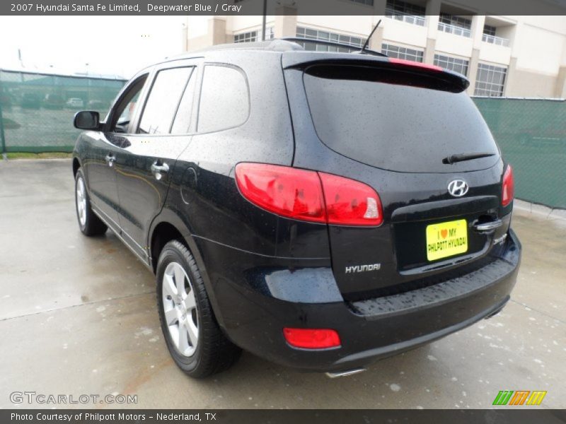 Deepwater Blue / Gray 2007 Hyundai Santa Fe Limited