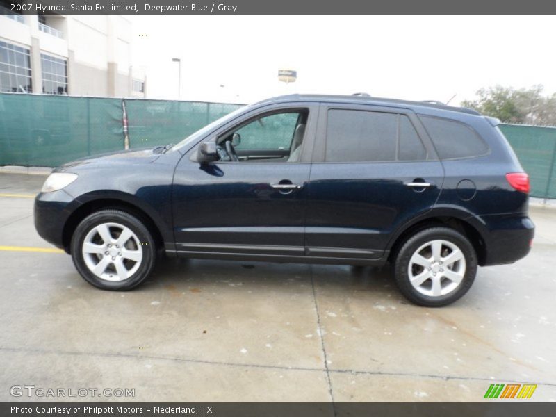 Deepwater Blue / Gray 2007 Hyundai Santa Fe Limited