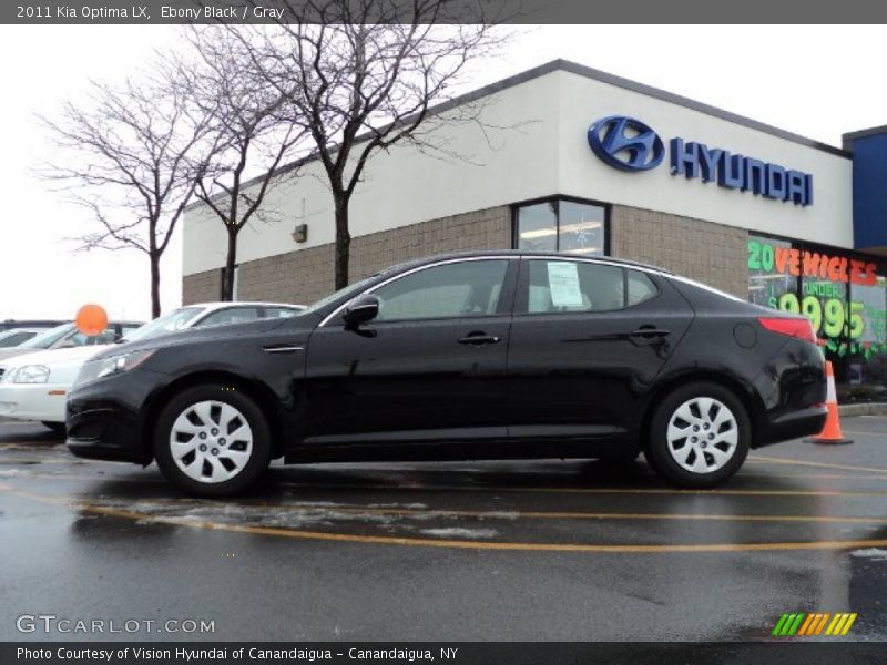 Ebony Black / Gray 2011 Kia Optima LX