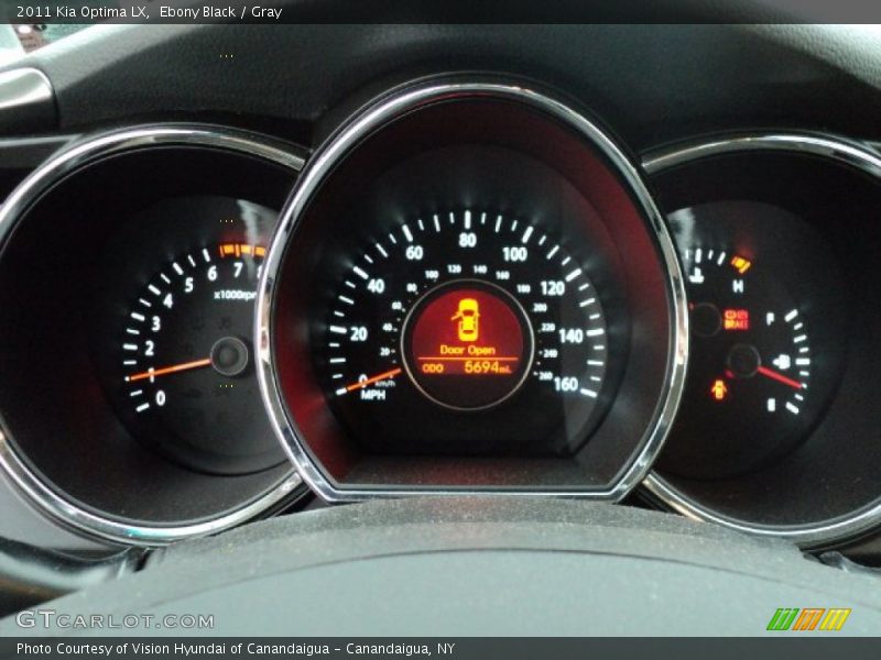 Ebony Black / Gray 2011 Kia Optima LX