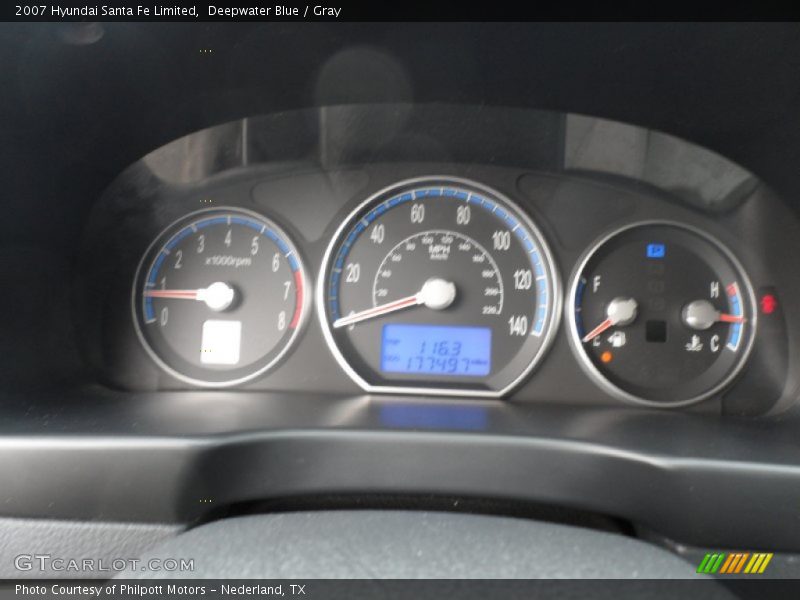 Deepwater Blue / Gray 2007 Hyundai Santa Fe Limited