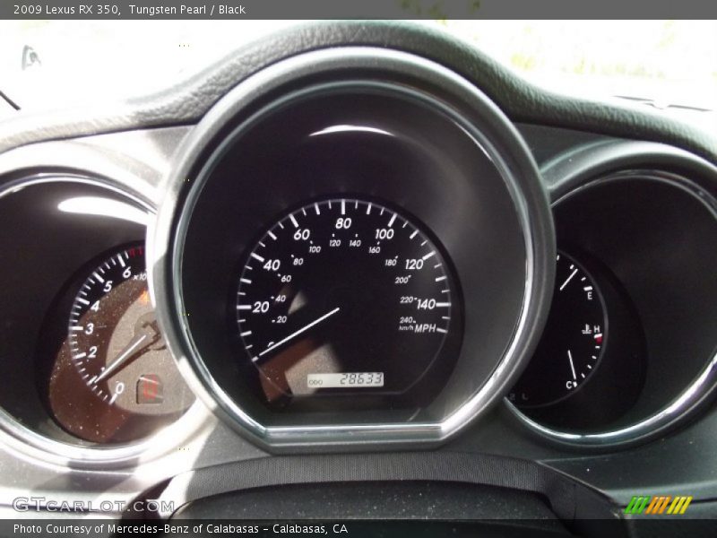 Tungsten Pearl / Black 2009 Lexus RX 350