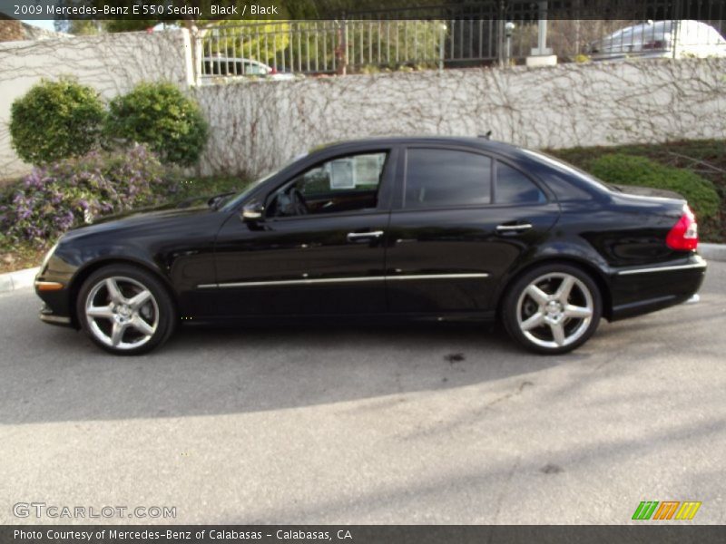 Black / Black 2009 Mercedes-Benz E 550 Sedan