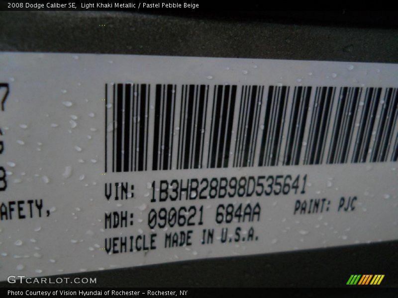 Light Khaki Metallic / Pastel Pebble Beige 2008 Dodge Caliber SE