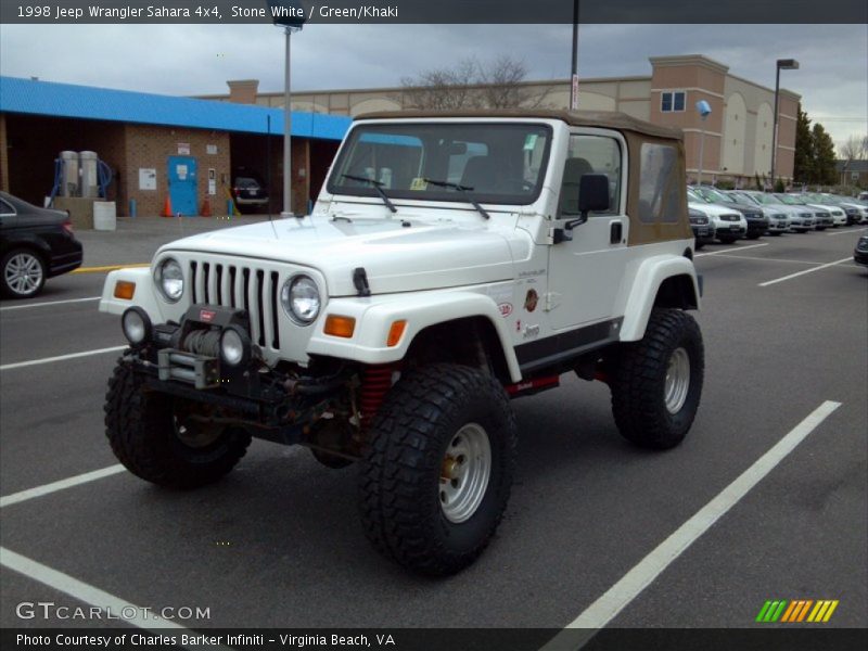 Stone White / Green/Khaki 1998 Jeep Wrangler Sahara 4x4